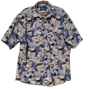 Wrangler Horse Print Equestrian Western Cowboy Ranch Snap Shirt XXL Equestrian